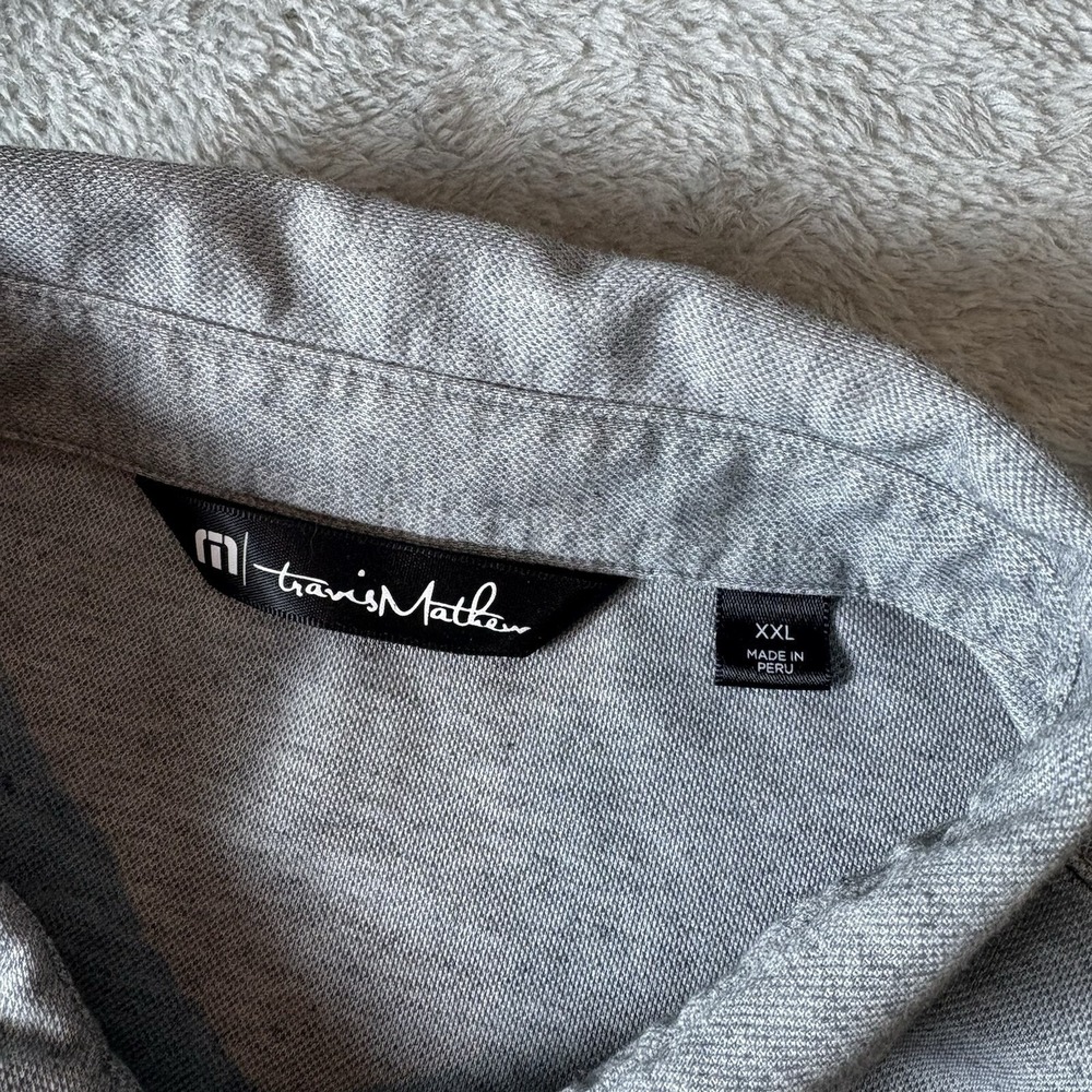 Travis Mathew Polo Shirt Men's XXL 2XL Grey‎ Performance Cotton Golf - Picture 3 of 6